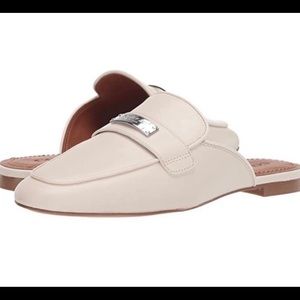 Coach Shea Flat Mules loafers Bone Leather Size 9